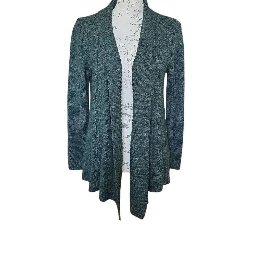 Market & Spruce Women's Size Large Dark Green Cardigan Sweater